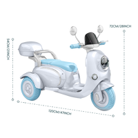 12V Kids Motorcycle, 3 Wheels 12V Kids Ride On Motorcycle With Mp3, Bluetooth, Headlight, Storage Box, Motorcycle For Kids Blue Blue Polypropylene