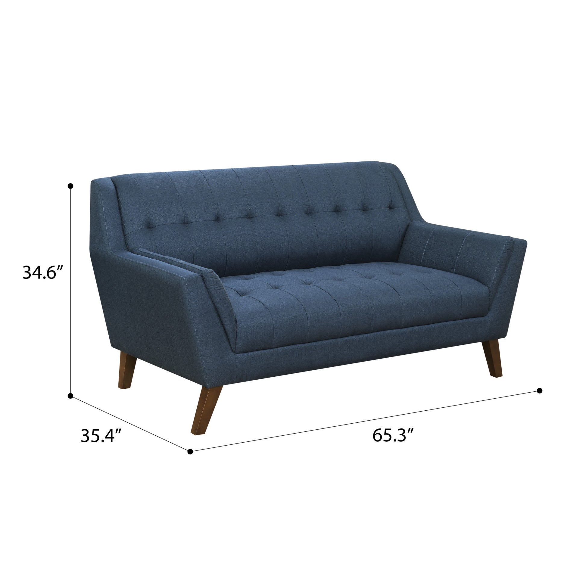 Browning Blue Loveseat Blue Foam Engineered Wood