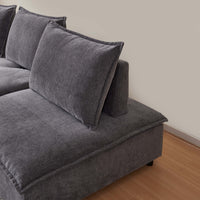 Modern 2 Seater Armless Sofa Couch For Living Room Modular Design, Ultra Soft Chenille Fabric, Easy Assembly, Sturdy Frame, Stylish And Comfortable Perfect For Apartments Gray Foam Chenille 2 Seat