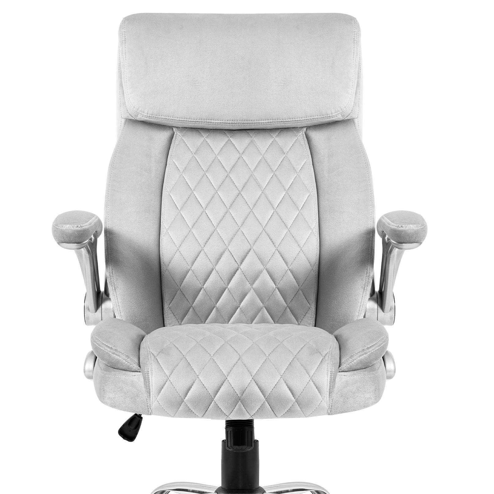 Swivel Office Room Chair Executive Desk Chair Velvet Caster Metal Grey Office Foam Dry Clean American Design,Cute,Modern Handle Office Chairs Foam Adjustable Height Velvet