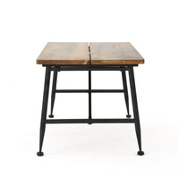 Ocala Industrial Wood Metal Coffee Table Black Acacia Wood