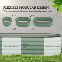 Outsunny 6.5' X 2' X 1.4' Galvanized Raised Garden Bed Kit, Outdoor Metal Elevated Planter Box With Safety Edging, Easy Diy Stock Tank For Growing Flowers, Herbs & Vegetables, Green Green Steel