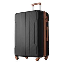 Hardshell Luggage Spinner Suitcase With Tsa Lock Lightweight Expandable 24'' Single Luggage Black Brown Abs