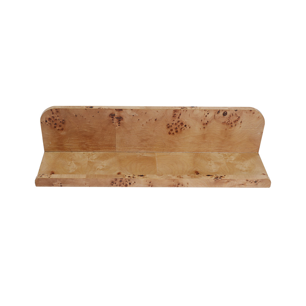 18.9X4.7X4.7" Burl Wood Floating Wall Shelf, Brown Brown Mdf