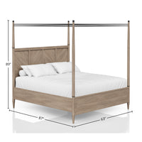 King Canopy Bed In Sand Colored Finish King Sand Solid Wood Mdf