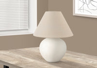 Lighting, 16"H, Table Lamp, Cream Shade, Cream Ceramic, Contemporary Cream Ceramic