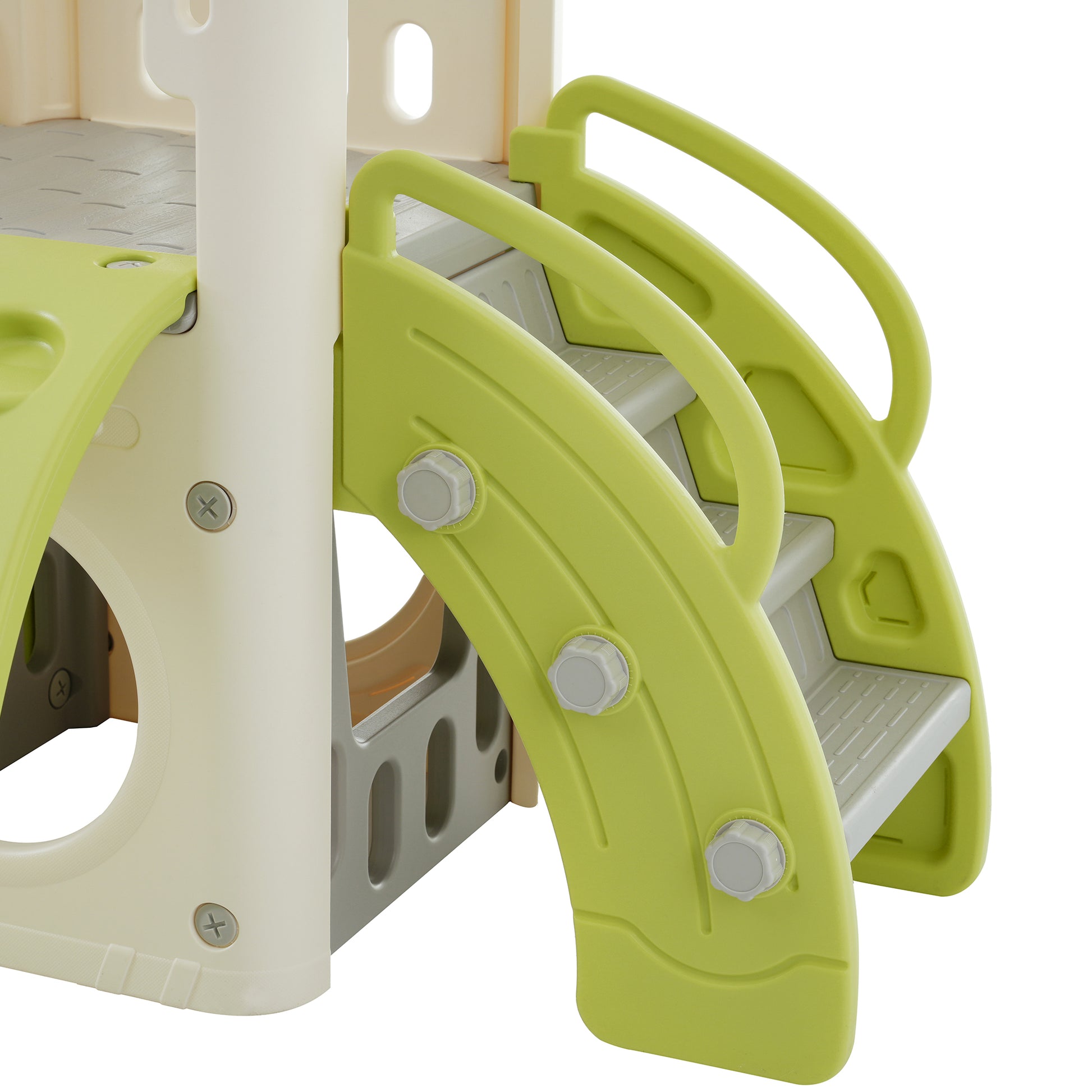 8 1 Toddler Climber And Slide Set,Kids Slide For Toddlers Age 1 , Kids Playground Climber Freestanding Slide Playset With Basketball Hoop, Play Combination For Babies,Indoor& Outdoor Green 150 199 Lbs Cute 1 To 2 Years Hdpe Indoor & Outdoor Use