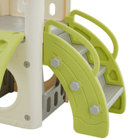 8 1 Toddler Climber And Slide Set,Kids Slide For Toddlers Age 1 , Kids Playground Climber Freestanding Slide Playset With Basketball Hoop, Play Combination For Babies,Indoor& Outdoor Green 150 199 Lbs Cute 1 To 2 Years Hdpe Indoor & Outdoor Use