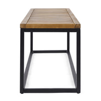 Jeco Industrial Wood And Metal Bench Teak Acacia Wood