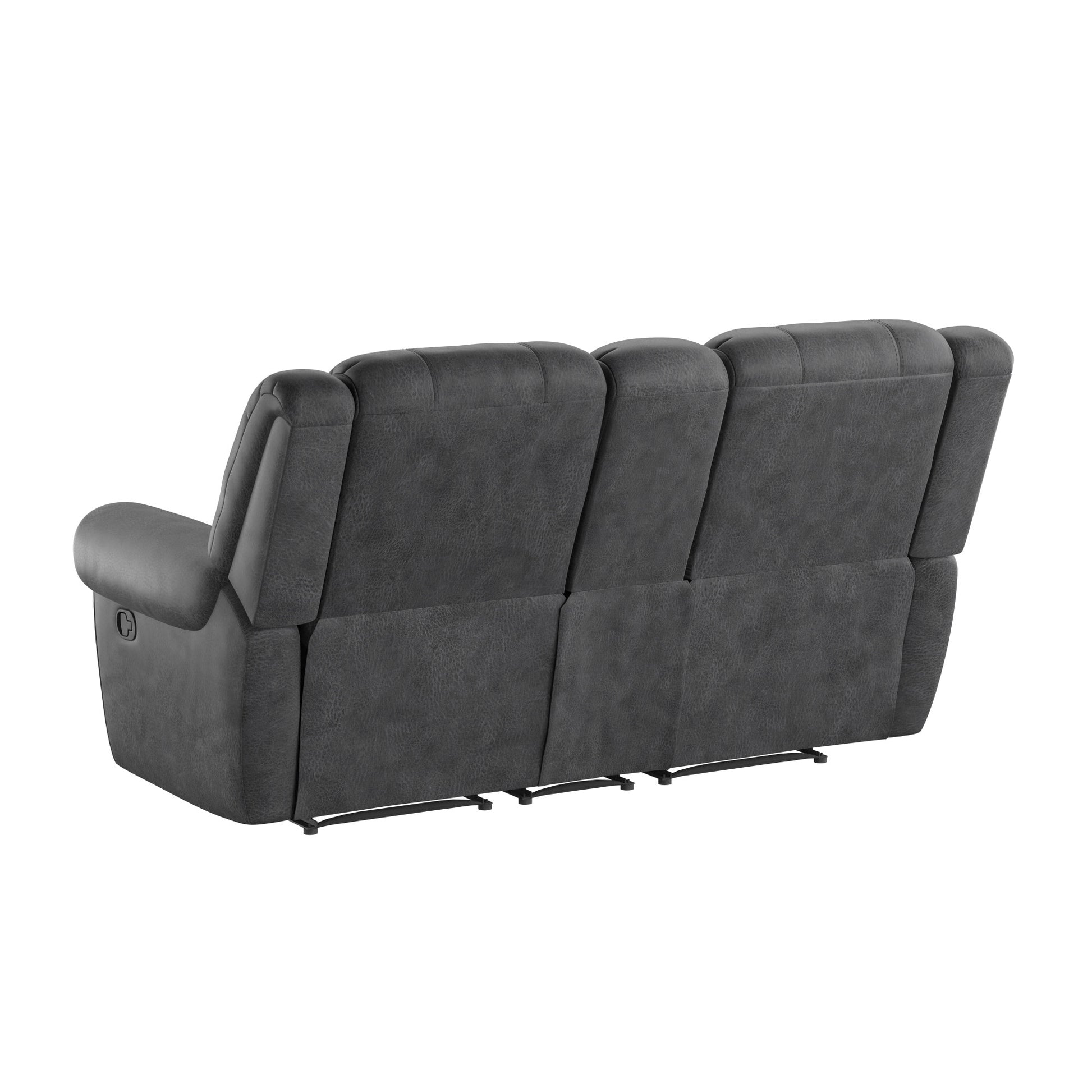 Ferrar Gray Reclining Console Loveseat Gray Foam Solid Wood