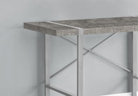 Computer Desk, Home Office, Laptop, 48"L, Work, Grey Concrete Laminate, Grey Metal, Contemporary, Modern Grey Particle Board