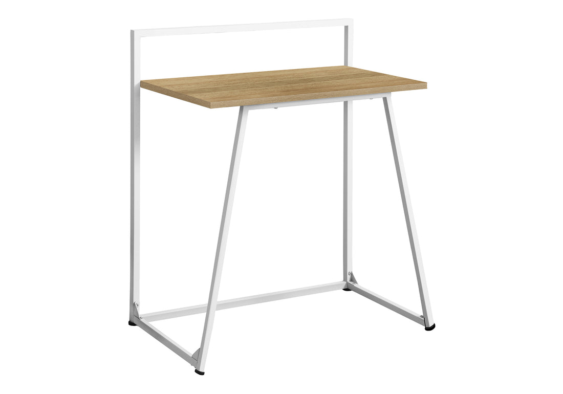 Computer Desk, Home Office, Laptop, 30"L, Work, Natural Laminate, White Metal, Contemporary, Modern Natural Mdf