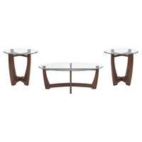 48 Inch Oval Glass Coffee Table, Cherry Round Coffee Table Center Table With Glass Top, Small Coffee Table For Living Room, Office And Apartment Cherry Solid Wood Mdf