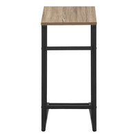 Accent Table, C Shaped, End, Side, Snack, Living Room, Bedroom, Brown Laminate, Black Metal, Contemporary, Modern Taupe Particle Board