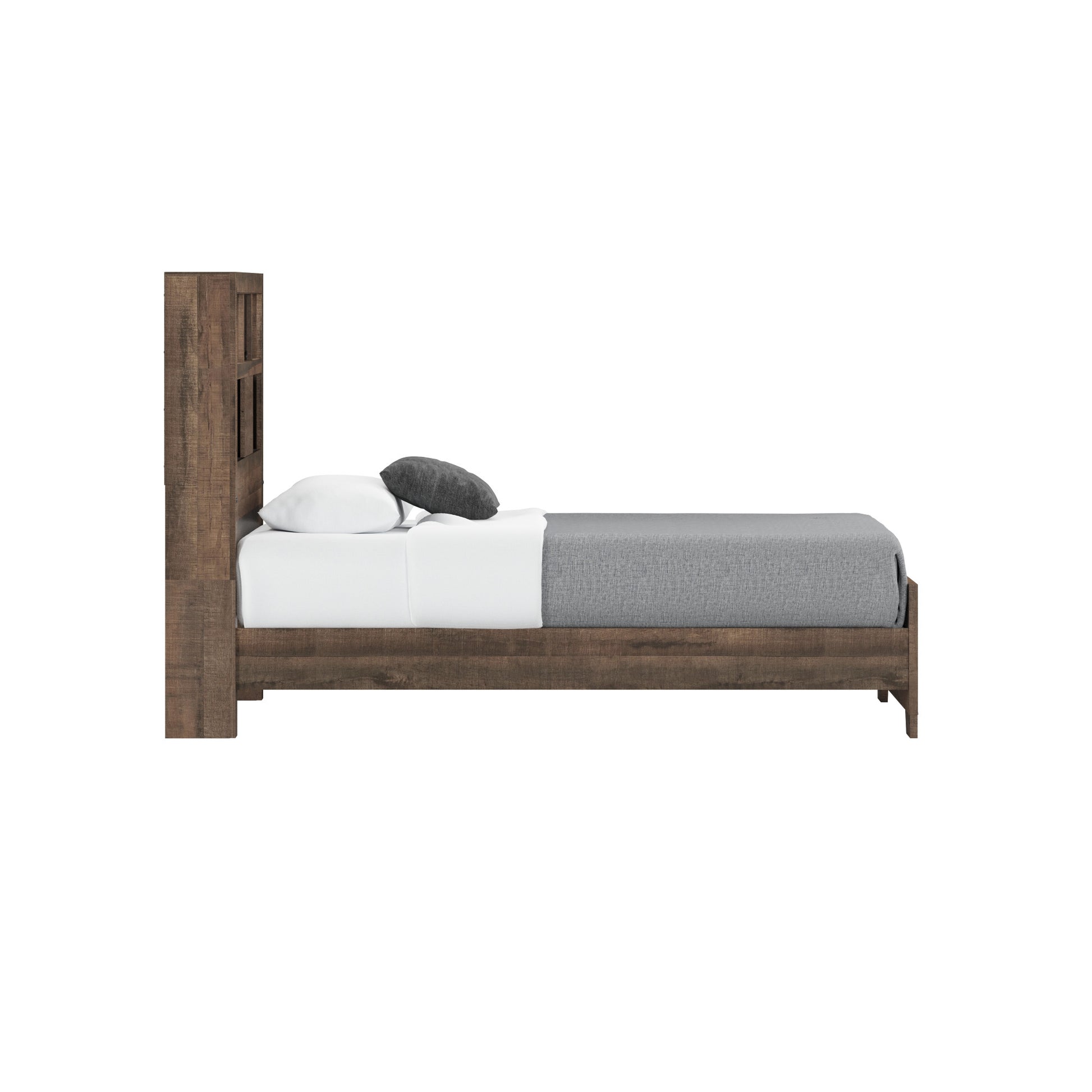 Plinz Brown Twin Bookcase Bed Twin Brown Engineered Wood