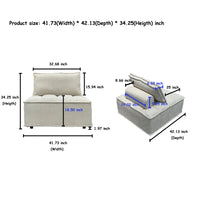 Modern Modular L Shaped Chenille Sofa With Movable Cushions, Hidden Legs, And Spring Cushions Customizable For Living Room And Multiple Spaces Beige Color Beige Chenille 5 Seat