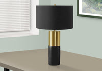 Lighting, 25"H, Table Lamp, Black Concrete, Black Shade, Contemporary Black Concrete