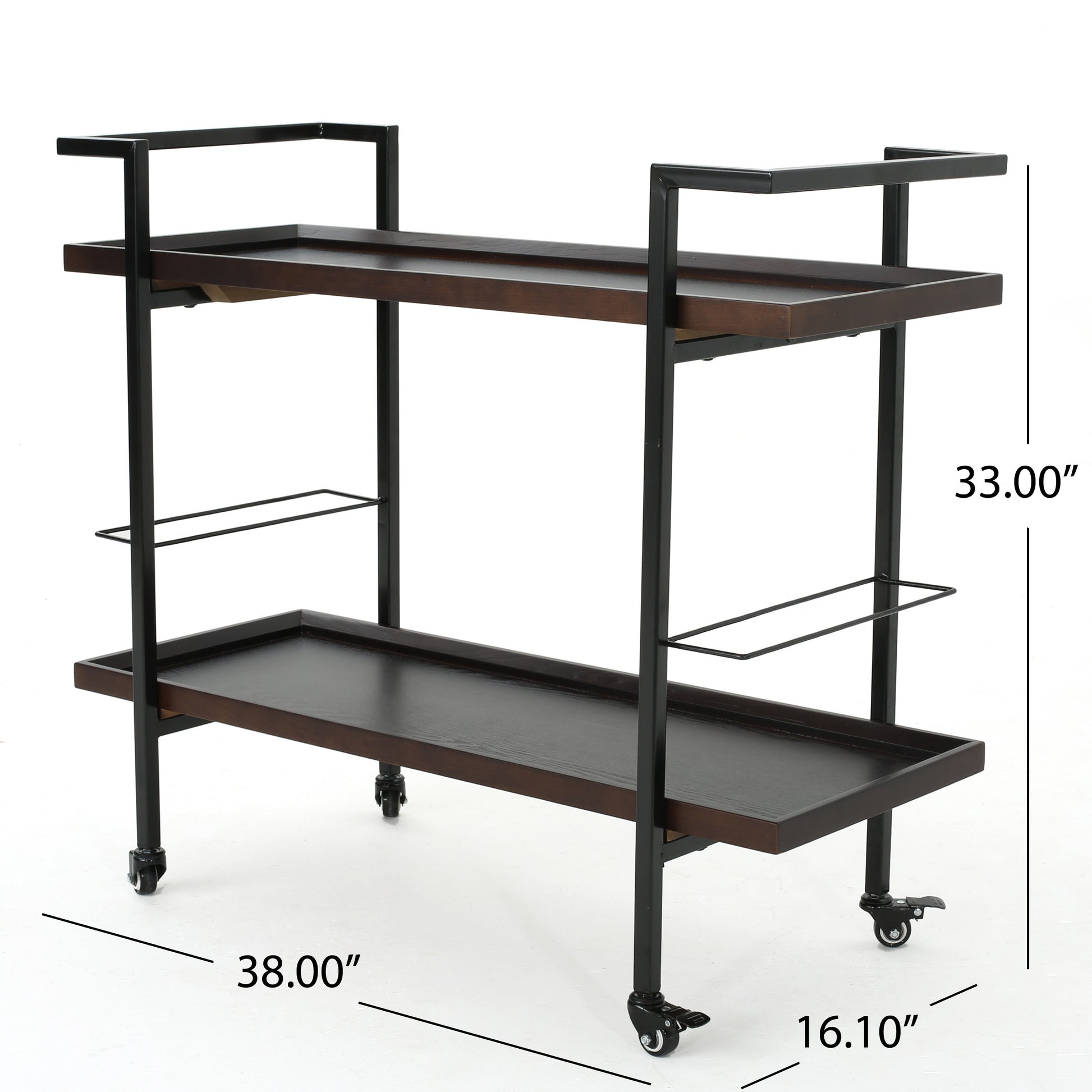 Bar Cart Walnut Brown Wood