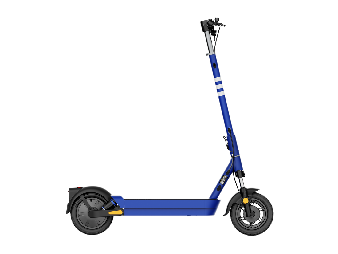 Dual Suspension Electric Scooter W 43.5 Miles Max Operating Range & 24 Mph Max Speed Blue Blue Aluminum