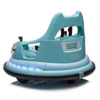 12V Ride On Bumper Car For Kids,Electric Car For Kids,1.5 5 Years Old,W Remote Control, Led Lights, Bluetooth & 360 Degree Spin, Vehicle Body With Anti Collision Paddingfive Point Safety Belt,2Wd Blue Polyethylene