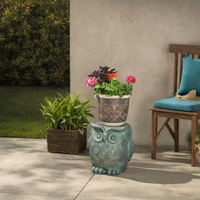 Owl Garden Stool Lots Of Scene Pictures Antique Green Magnesium Oxide