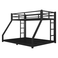 Metal Twin Xl Over Queen Bunk Bed For Teens And Adults,Space Saving Noise Reduced No Box Spring Needed, Black Twin Xl Black Metal