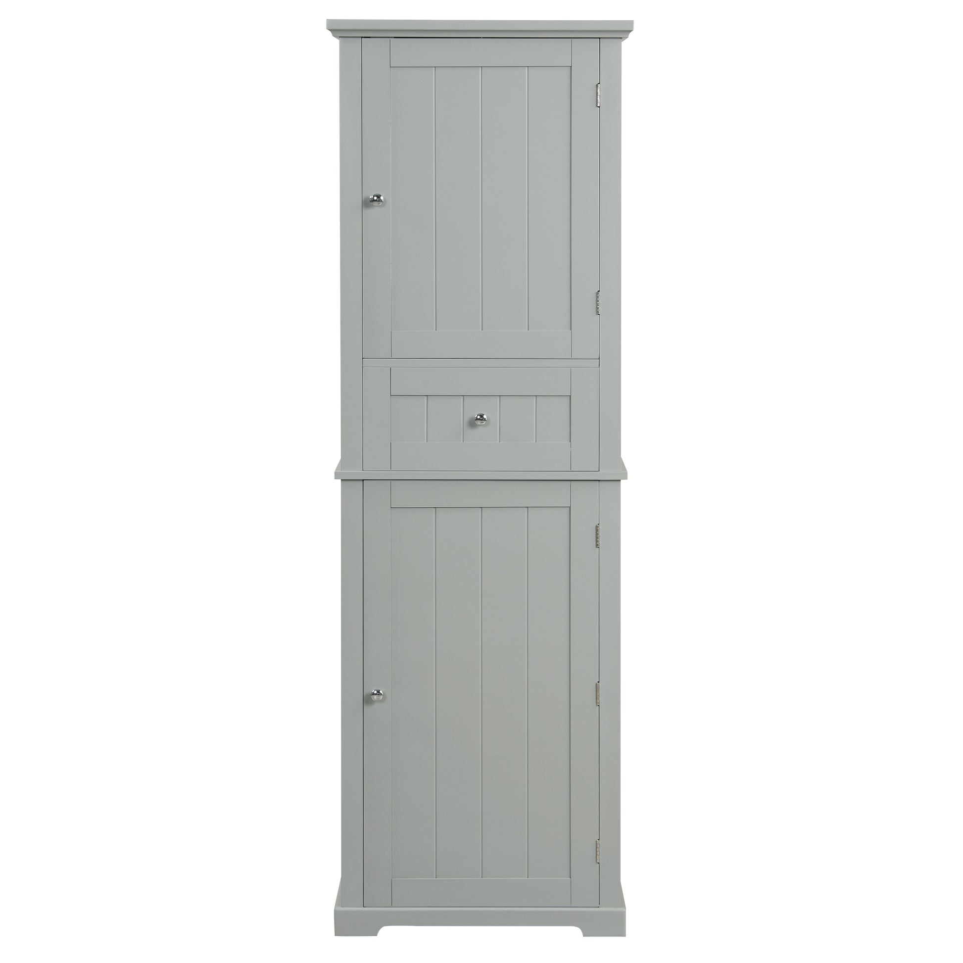 Tall Bathroom Storage Cabinet, Freestanding Storage Cabinet With Drawer And Adjustable Shelf, Mdf Board With Painted Finish, Grey Grey Mdf