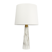Enclave Hydro Black Table Lamp With On Off Switch Faux Marble Base Fabric Shade Gold,White,White Marble Table&Floor Lamps Brass,Fabric,Faux Marble
