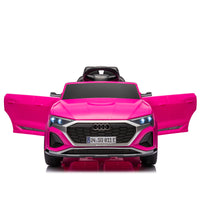 12V Kids Ride On Electric Car W Parents Remote Control,Licensed Audi Sq8 For Kids,Dual Drive,Suspension,Hanging Start,Three Speed Adjustable Music,Volume Control,Led Lights For Kids Aged 3 6. Pink