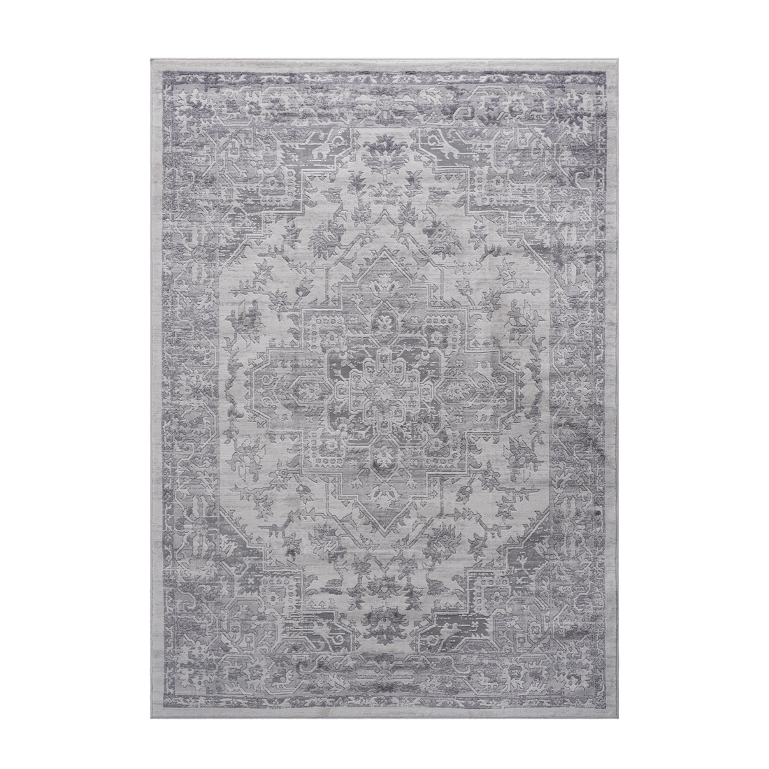 5X7 Silver Oriental Non Shedding Living Room Bedroom Dining Home Office Stylish And Stain Resistant Area Rug Silver Polyester