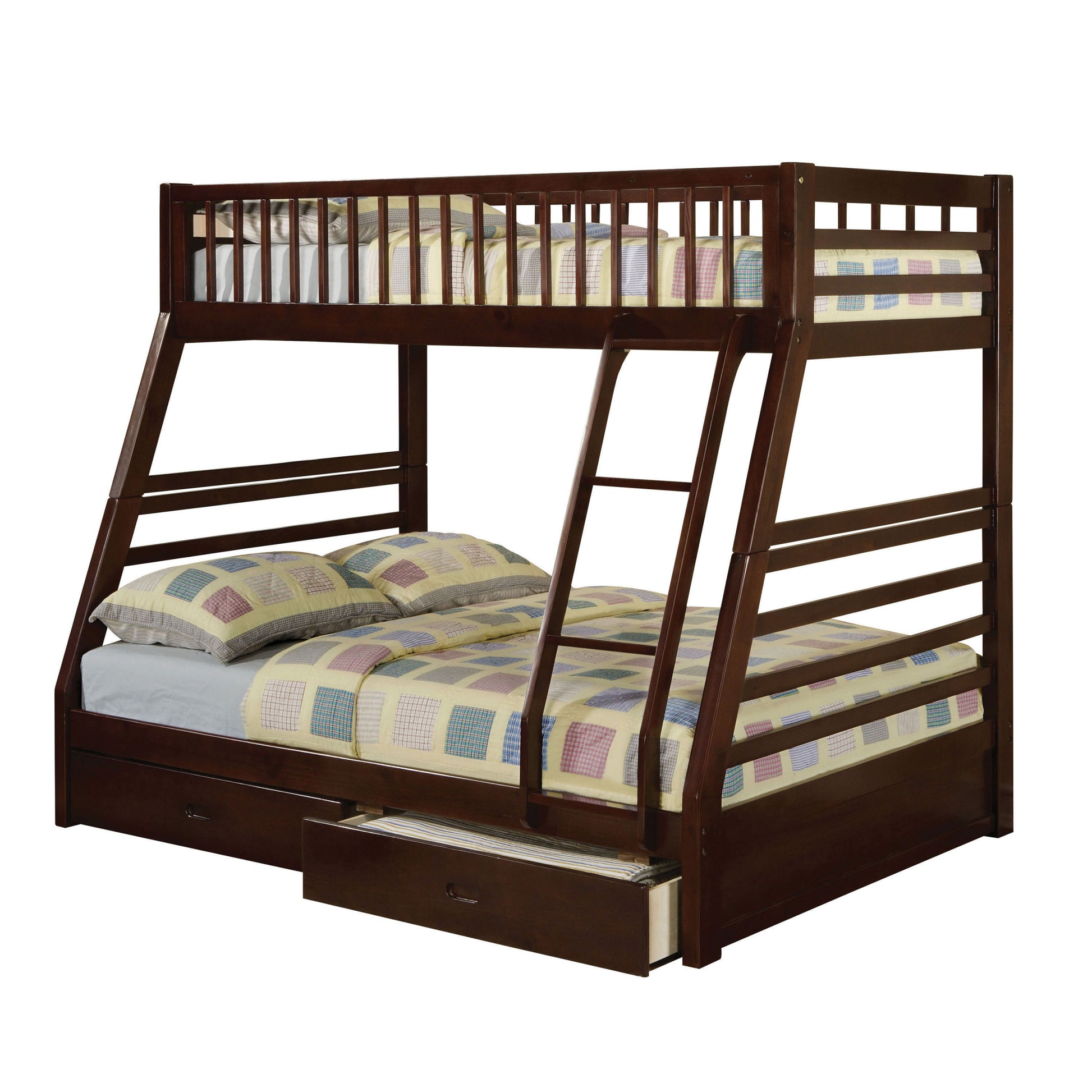 Espresso Bunk Bed Espresso Bedroom Modern Pine Wood