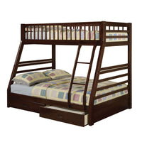 Espresso Bunk Bed Espresso Bedroom Modern Pine Wood