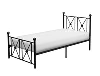 Black Finish Metal Frame 1Pc Twin Platform Bed Modern Traditional Bedroom Furniture Box Spring Not Required Twin Black Metal Bedroom Metal