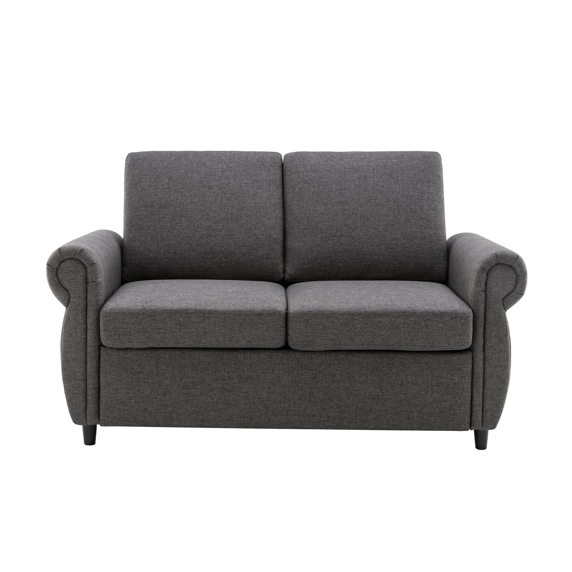 57.9" Orisfur Pull Out Sofa Bed Loveseat Sleeper With Twin Size Memory Mattress With Two Usb Ports For Living Room Spaces Old Sku:Wf305474Aae , Grey Grey Foam Linen