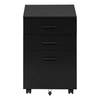 File Cabinet, Rolling Mobile, Storage Drawers, Printer Stand, Office, Work, Black Laminate, Contemporary, Modern Black Particle Board