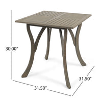 Hermosa 31.5'' Square Wood Table Grey Acacia Wood