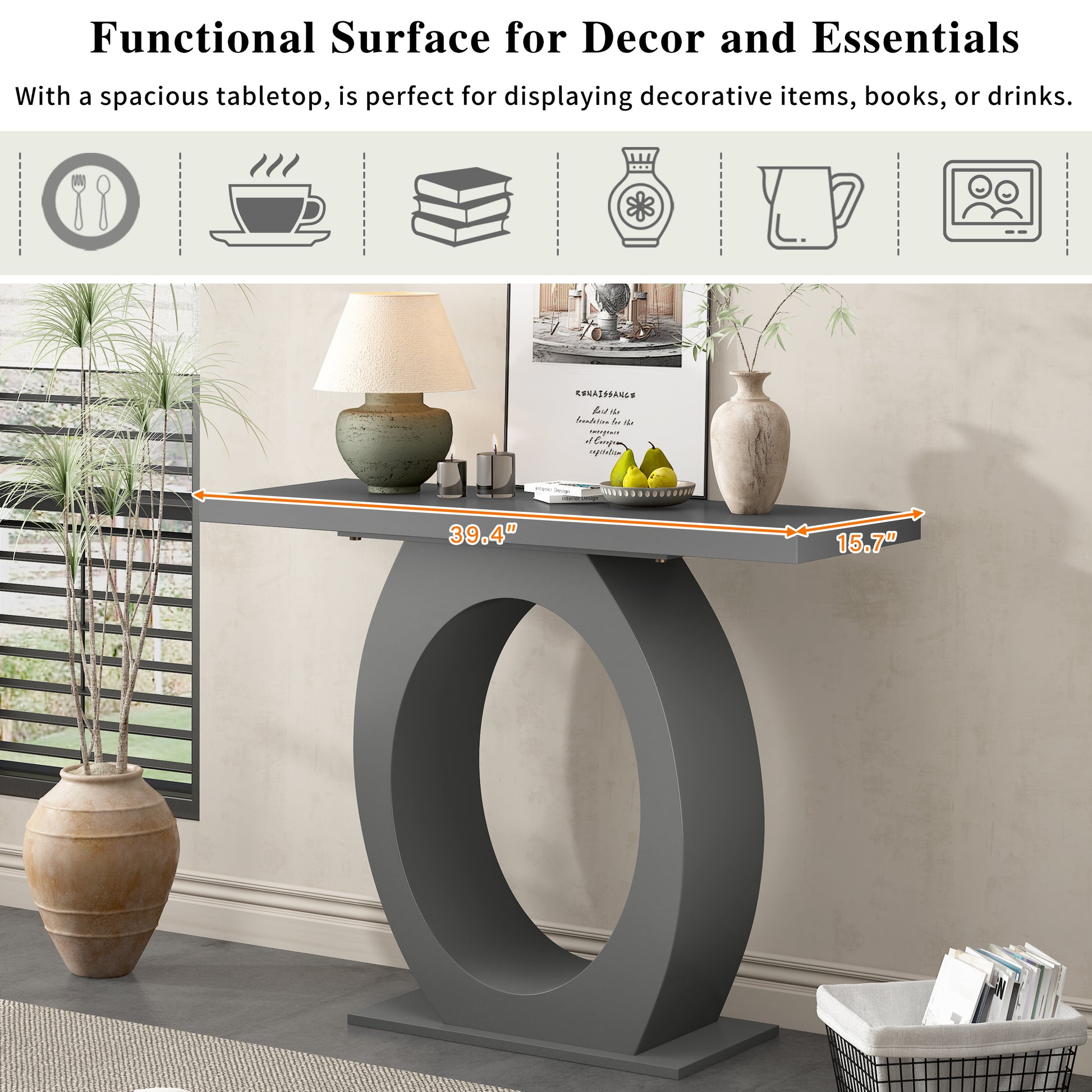 Mirod Stylish Modern Side Table With Egg Shaped Base,Enhanced Stability And Durability,Sleek Design For Home Decor,Perfect For Living Room Or Bedroom Grey Mdf Acacia