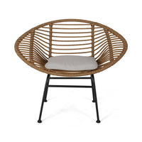 San Antonio Chair Brown Beige Iron Plastic