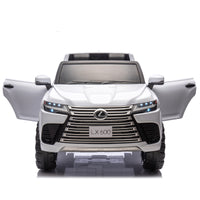 Licensed Lexus Lx600 24V Two Seater Xxl Kids Ride On Car W Parents Control,Seat Width 20 Inches,2Wd,Four Wheel Suspension,Bluetooth,Mp3,Music,Power Display,Speeds 1.86 3.11Mph For Kids. White Polypropylene