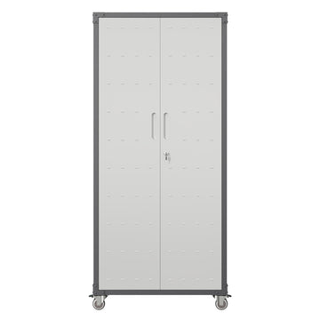 71" Metal Garage Storage Cabinet With Wheels Heavy Duty Tool Storage Cabinet For Home, Office, School, And Garage Organization, Black Gray Black Gray Steel