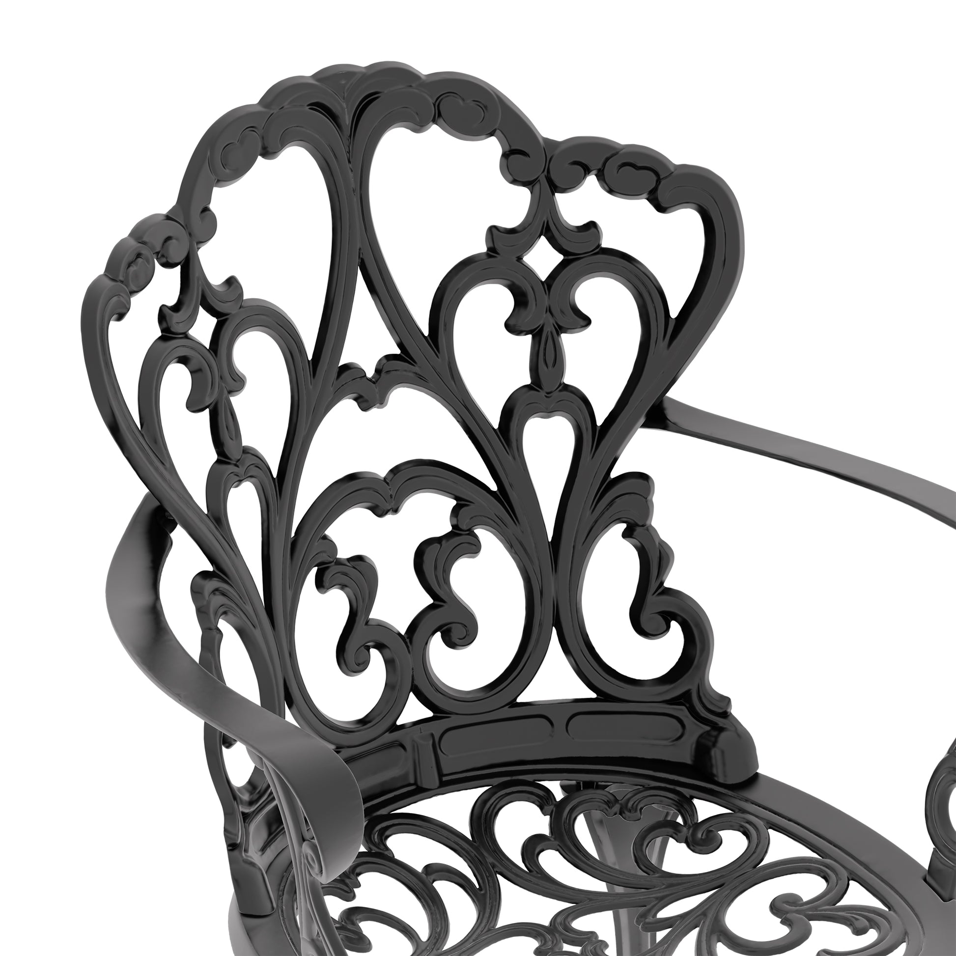 Cast Aluminum Patio Dining Chair 6Pcs With Black Frame And Cushions In Random Colors Yes Black Rust Resistant Frame Water Resistant Cushion Polyester Aluminium