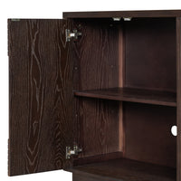 Vintage Distressed 4 Door Sideboard With Adjustable Shelves And Geometric Pattern For Dining Room, Kitchen And Living Room Espresso Espresso Solid Wood Mdf