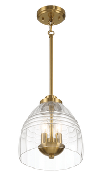 Ember Three Candle Lights Chain Pendant With Clear Glass Satin Brass Clear,Gold Ceiling Lights Brass,Glass