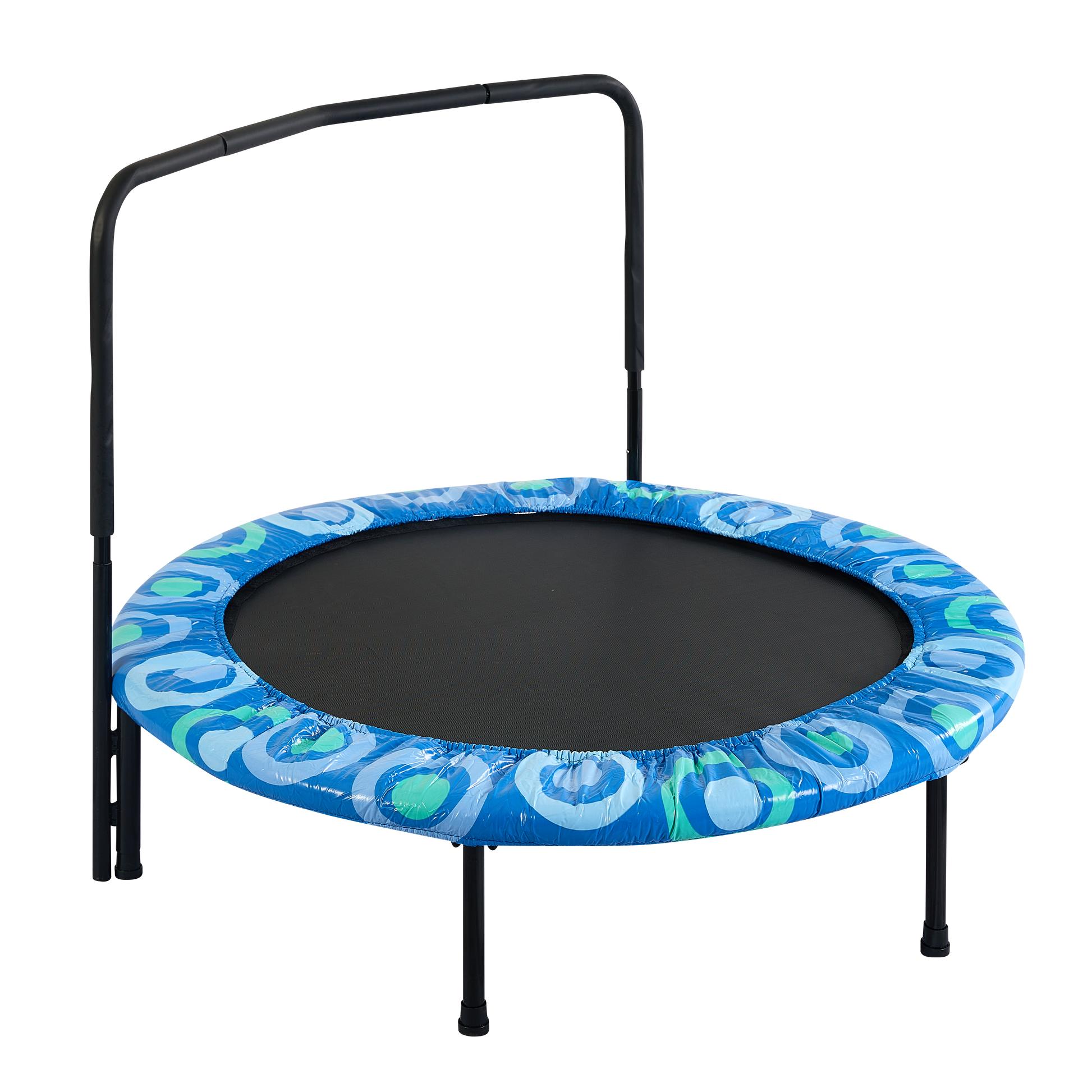 Xtp002 Assembled Children'S Trampoline Happy Expression Outdoor And Indoor For Kids Age 3 7 Blue Steel