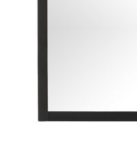 Sleek Black Casual Style Wall Mirror Black Particle Board