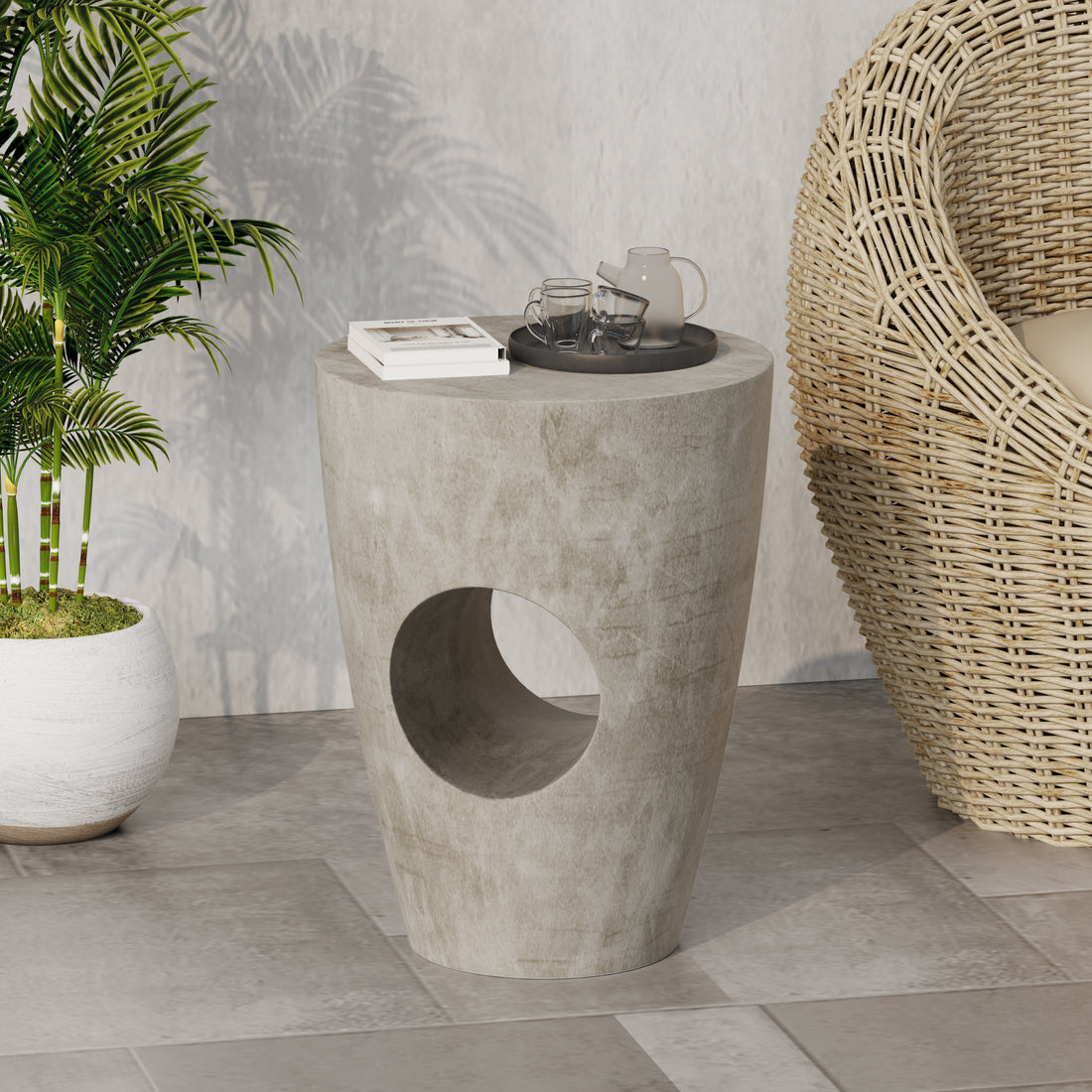 Sirius Side Table Grey Magnesium Oxide