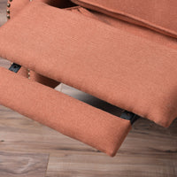 Push Rack Recliner Orange Fabric