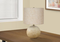 Lighting, 20"H, Table Lamp, Beige Concrete, Beige Shade, Contemporary Beige Concrete