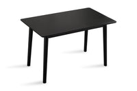 47 Inch Dining Table Black Solid Wood Kitchen Table Dining Table Suitable For Small Space Kitchen Table Modern Home Furniture Black Rubber Wood