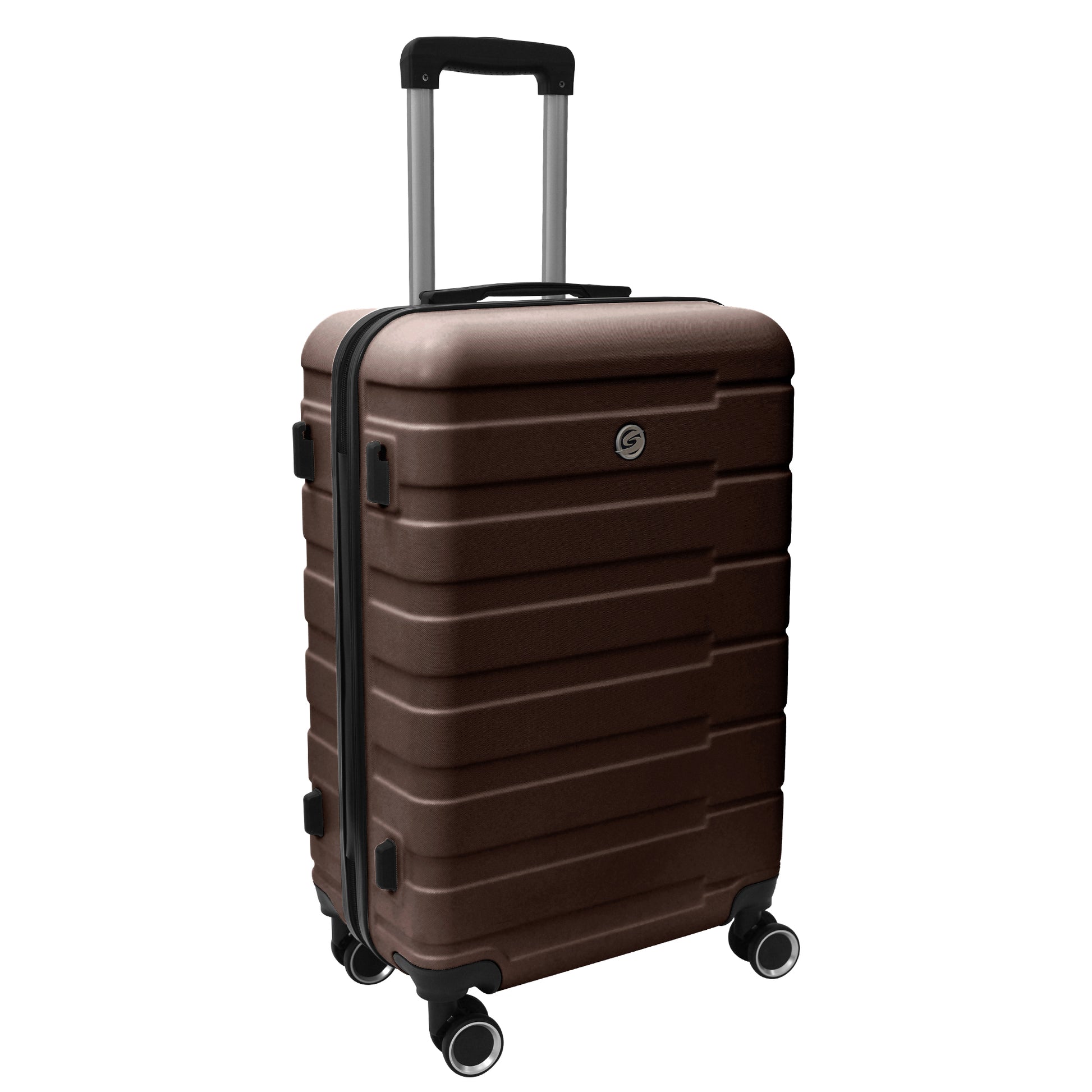 4 Piece Hard Shell Luggage Set,Carry On Suitcase With Spinner Wheels,Family Luggage Set,Brown 12 20 24 28In Brown Abs